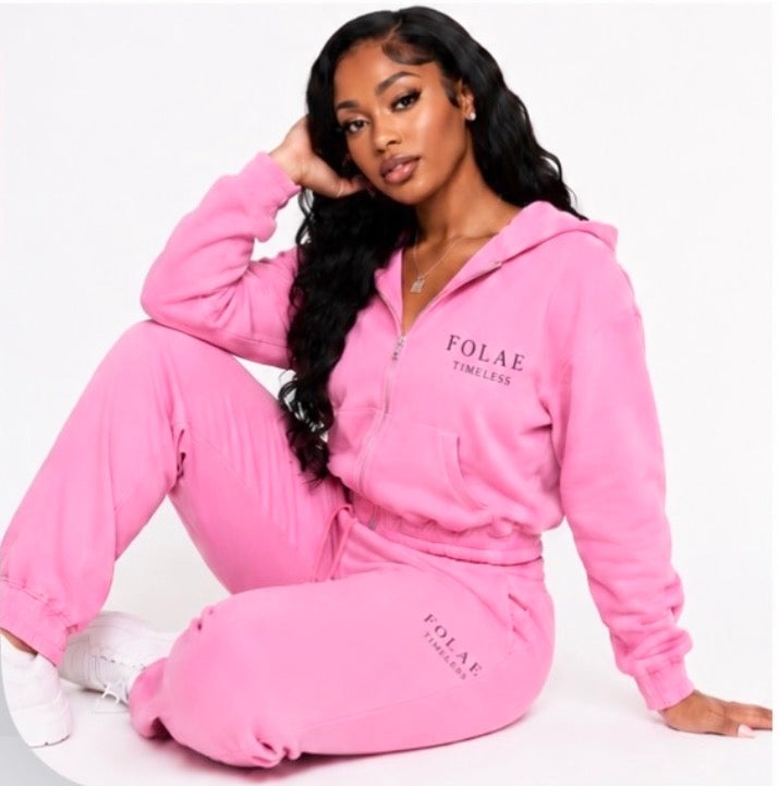 FOLAÉ Timeless Pink Hoodie Tracksuit Set — Coming Soon